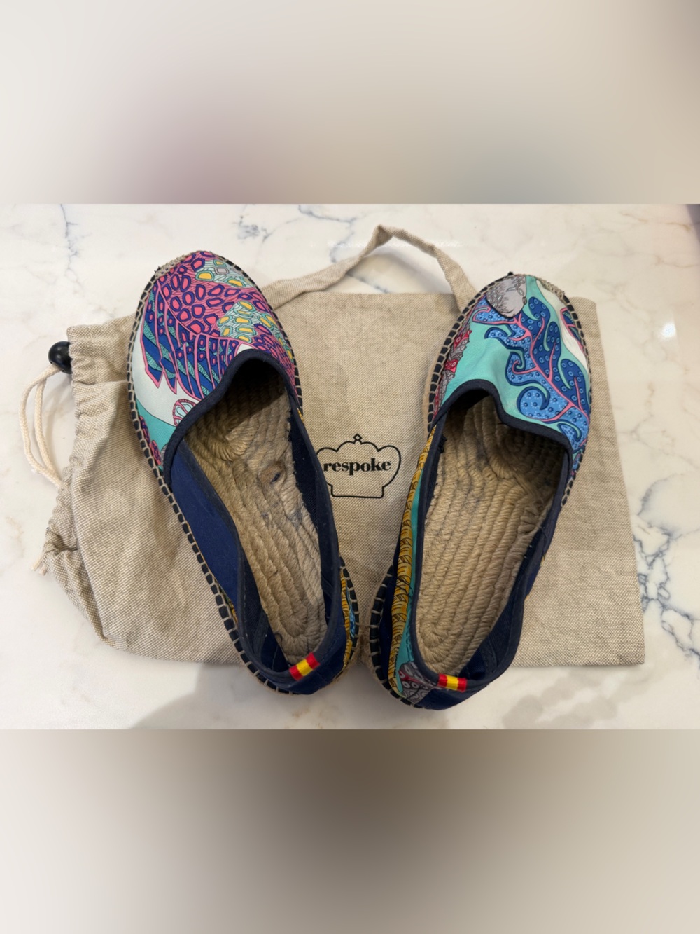 Respoke x Hermès Silk Scarf Espadrilles Size 36